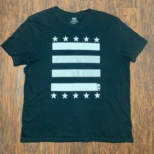Express Stars and Stripes Faux Mesh Graphic Tee